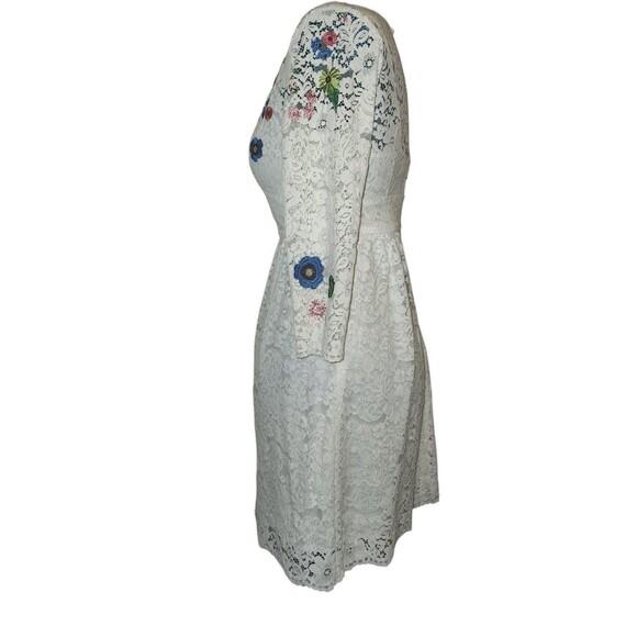 Tracy Reese X Anthropologie Adeline White Lace Embroidered Mini Dress Size 8 - Picture 3 of 6